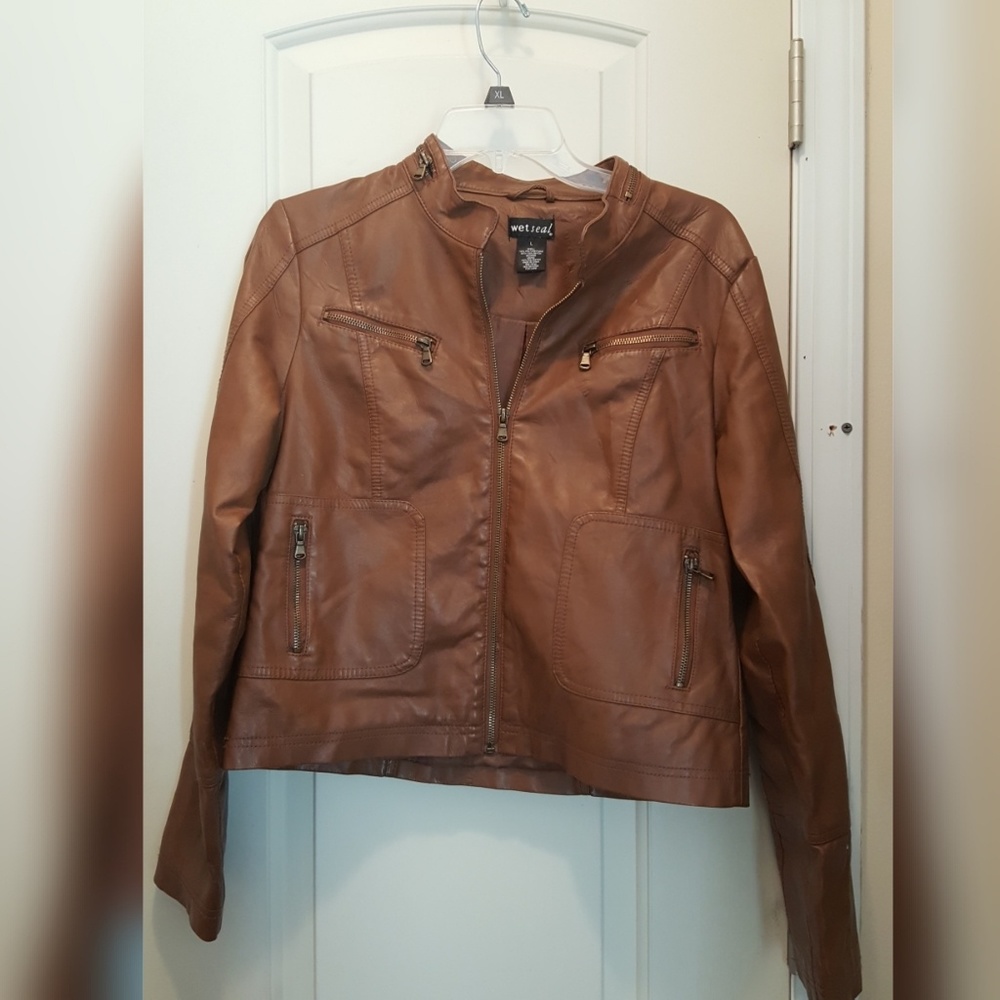 Zip Up Pleather Jacket